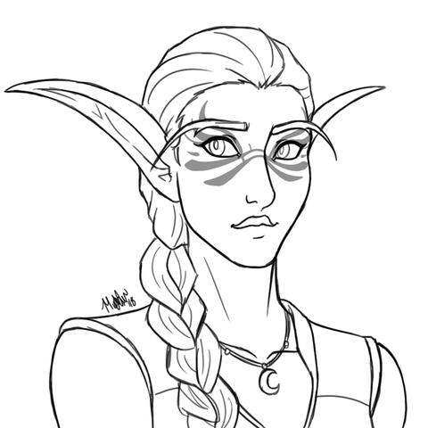 B&W Vae'riss Headshot by Zombi Cat